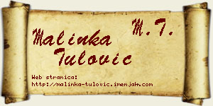 Malinka Tulović vizit kartica